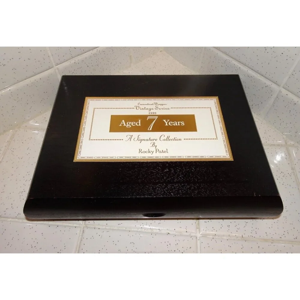 Vintage Rocky Patel Black Wood Cigar Box trinket box stash box jewelry box